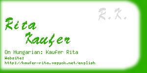 rita kaufer business card